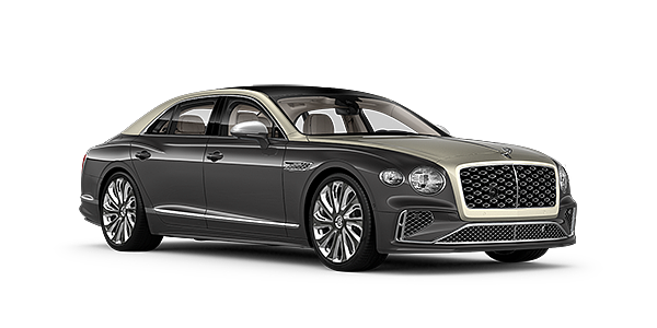 JCT600 Service Teeside Bentley New Flying Spur Mulliner front three quarter view in Rose Gold over Magnetic paint with 22 inch painted and polished wheel