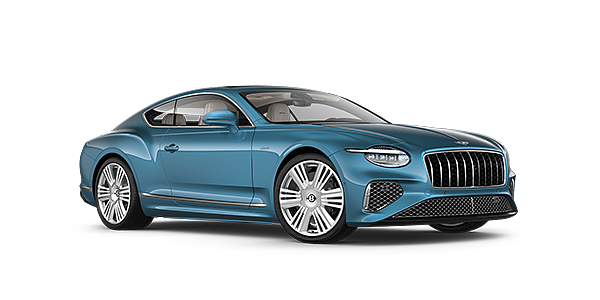 JCT600 Service Teeside New Bentley Continental GT Azure coupe front three quarter in Light Windsor Blue paint
