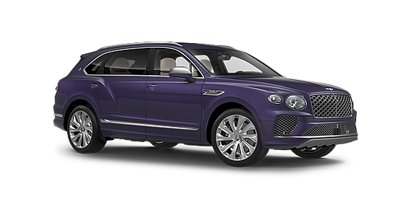 JCT600 Service Teeside Bentayga Extended Wheelbase Mulliner luxury SUV front three quarter in Tanzanite Purple paint