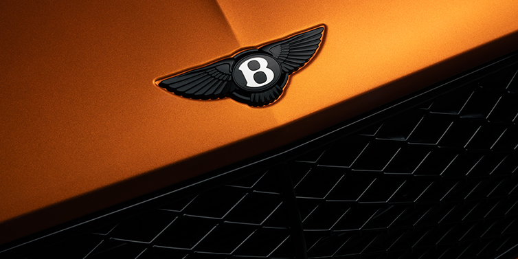 JCT600 Service Teeside Bentley Continental GT coupe bonnet close up with black Bentley Wings bonnet badge
